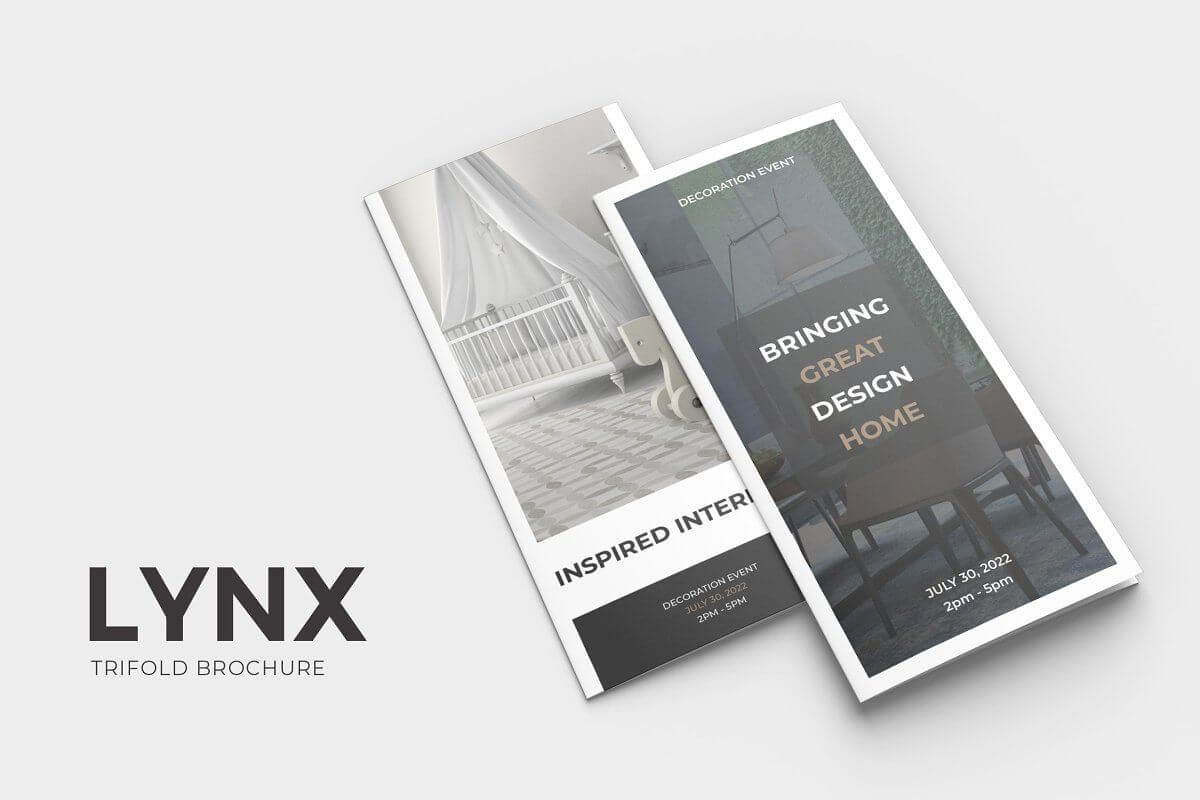 Lynx Trifold Brochure | Slidestation | Brochure Template Inside Z Fold Brochure Template Indesign