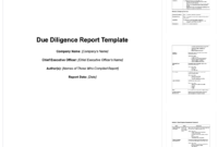 M&amp;a Due Diligence Report [Sample Template + Excel Checklist] throughout Vendor Due Diligence Report Template