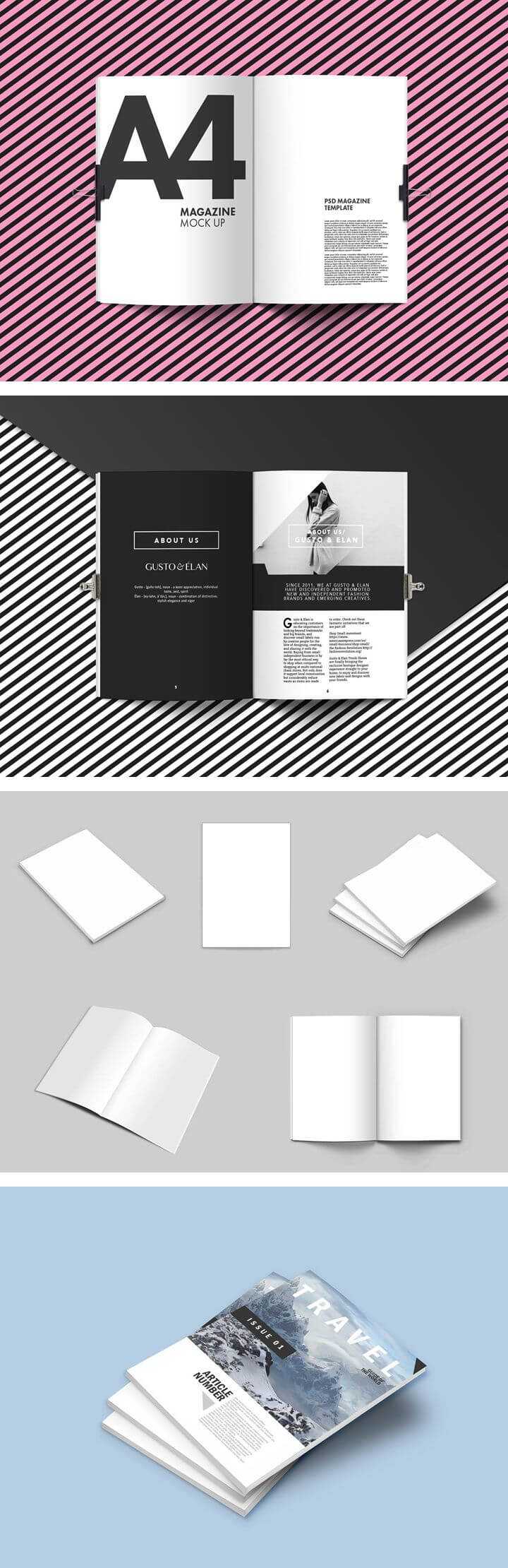 Magazine Mockups | Free: Design Elements Regarding Blank Magazine Template Psd