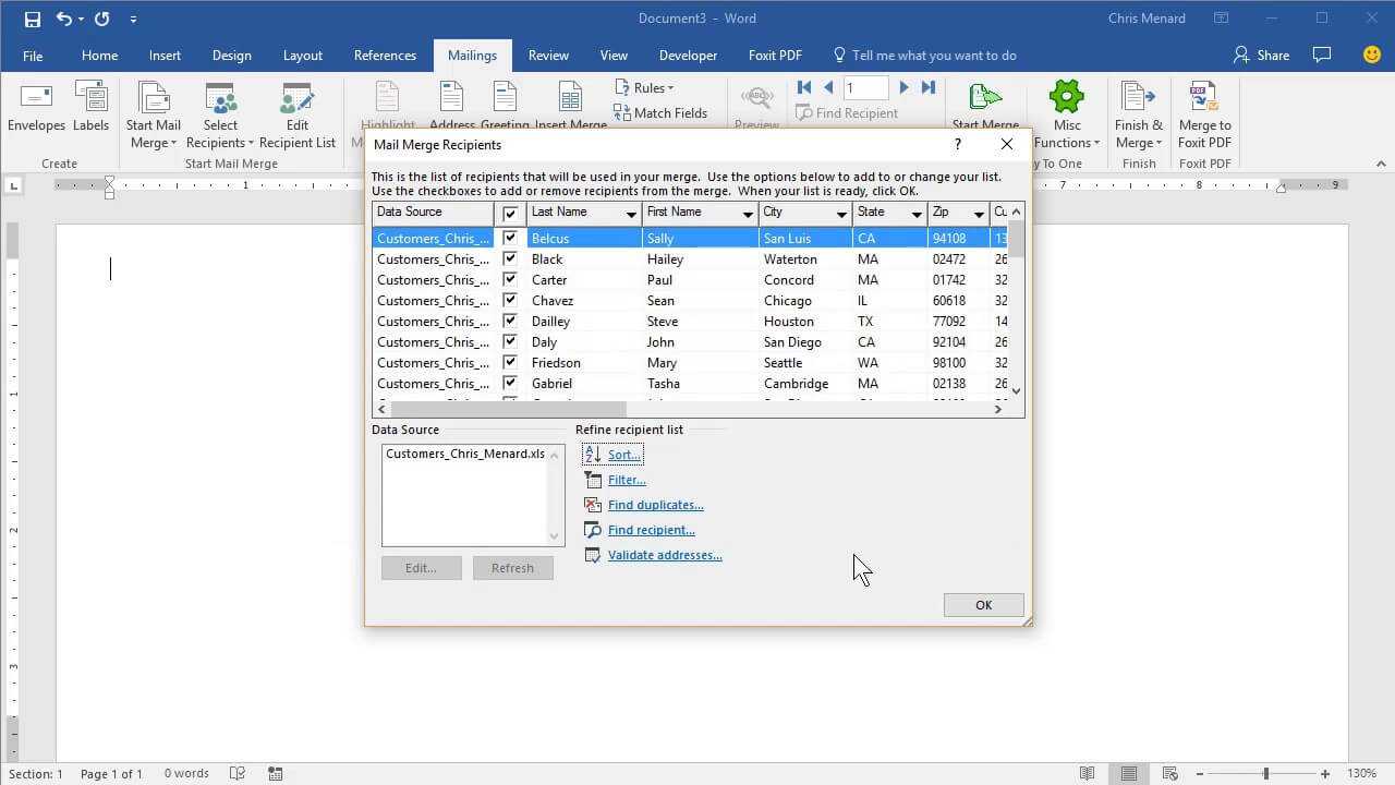 Mail Merge Envelopes With Microsoft Wordchris Menard Intended For Word 2013 Envelope Template