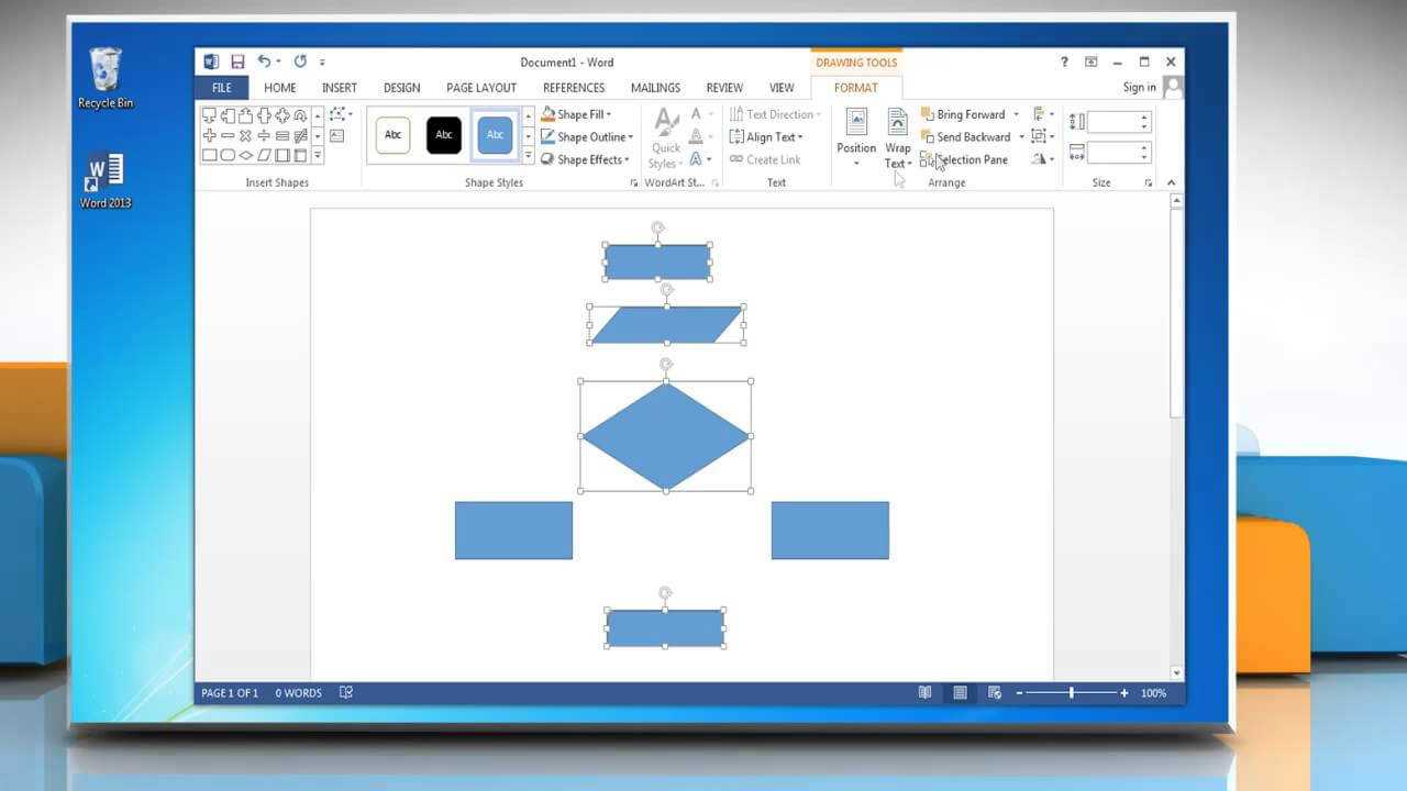 Make A Flowchart In Microsoft Word 2013 Intended For Microsoft Word Flowchart Template