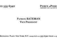 Make Patrick Bateman's Business Card - Youtube for Paul Allen Business Card Template