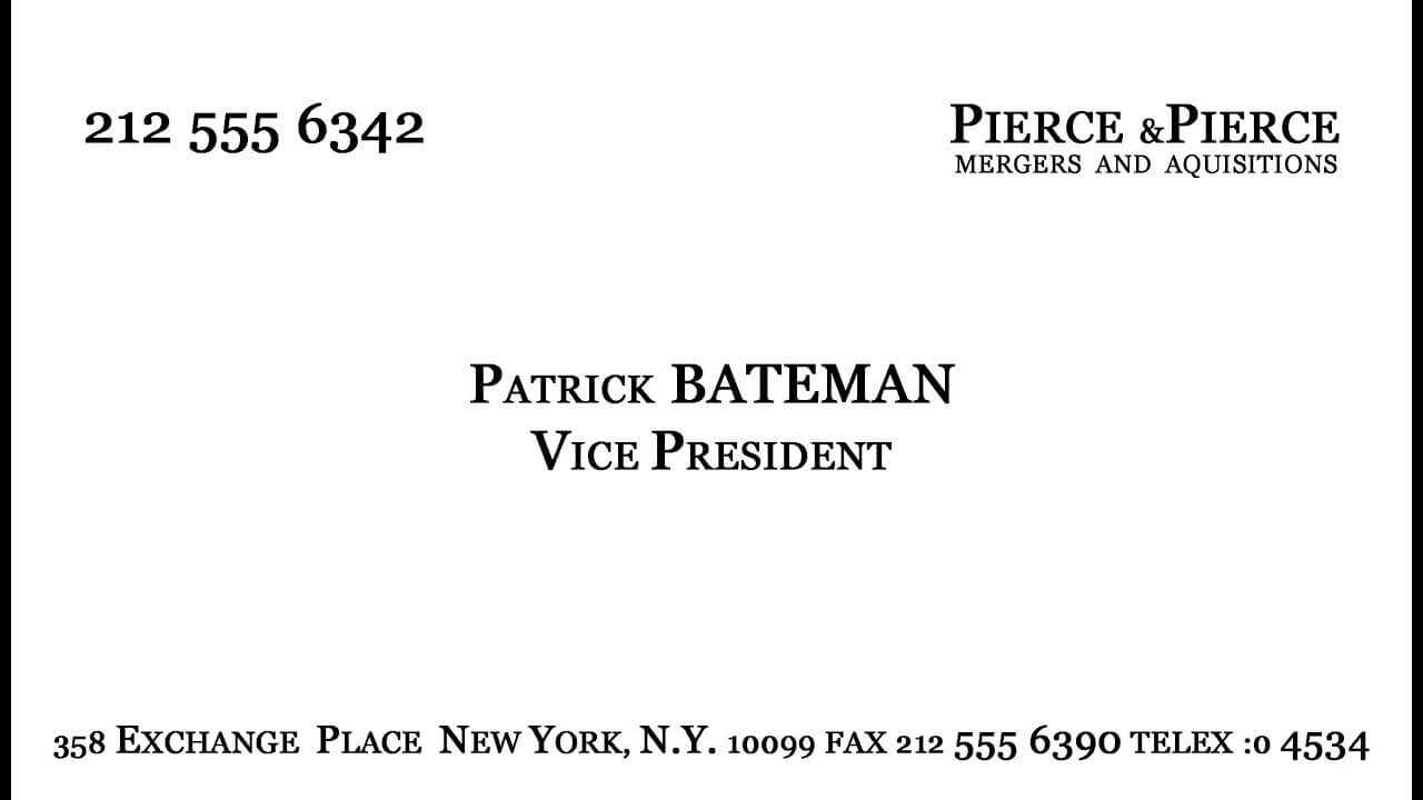 Make Patrick Bateman's Business Card – Youtube For Paul Allen Business Card Template