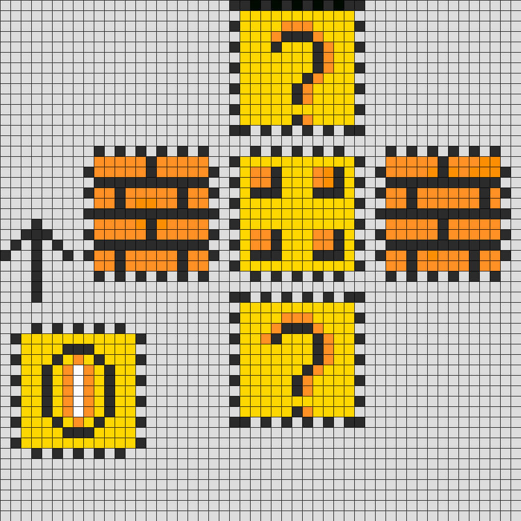 Mario Coin Block Perler Layout Perler Bead Pattern | Bead With Blank Perler Bead Template