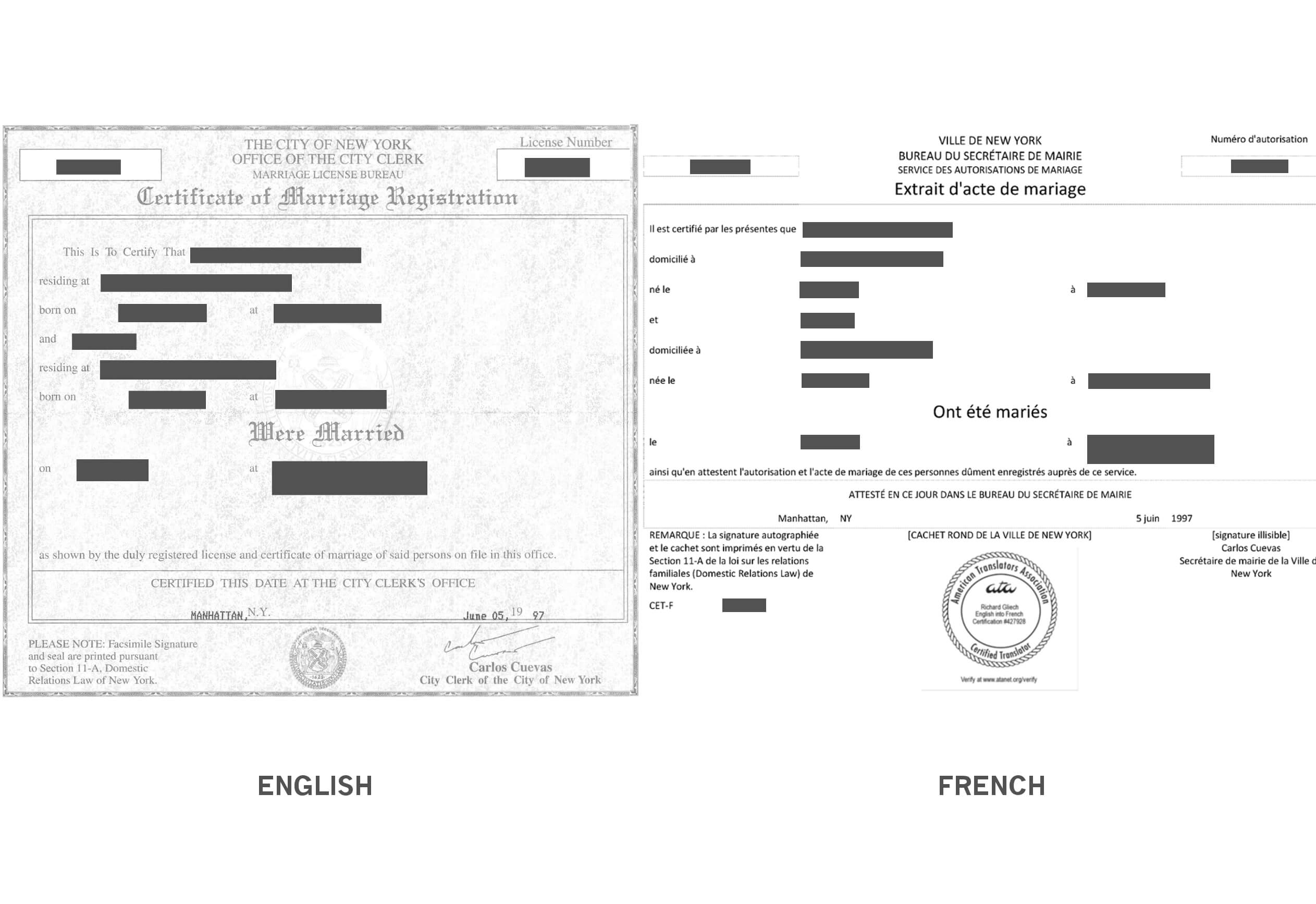 Marriage Certificate Translation Sample – Richard Gliech With Regard To Marriage Certificate Translation Template