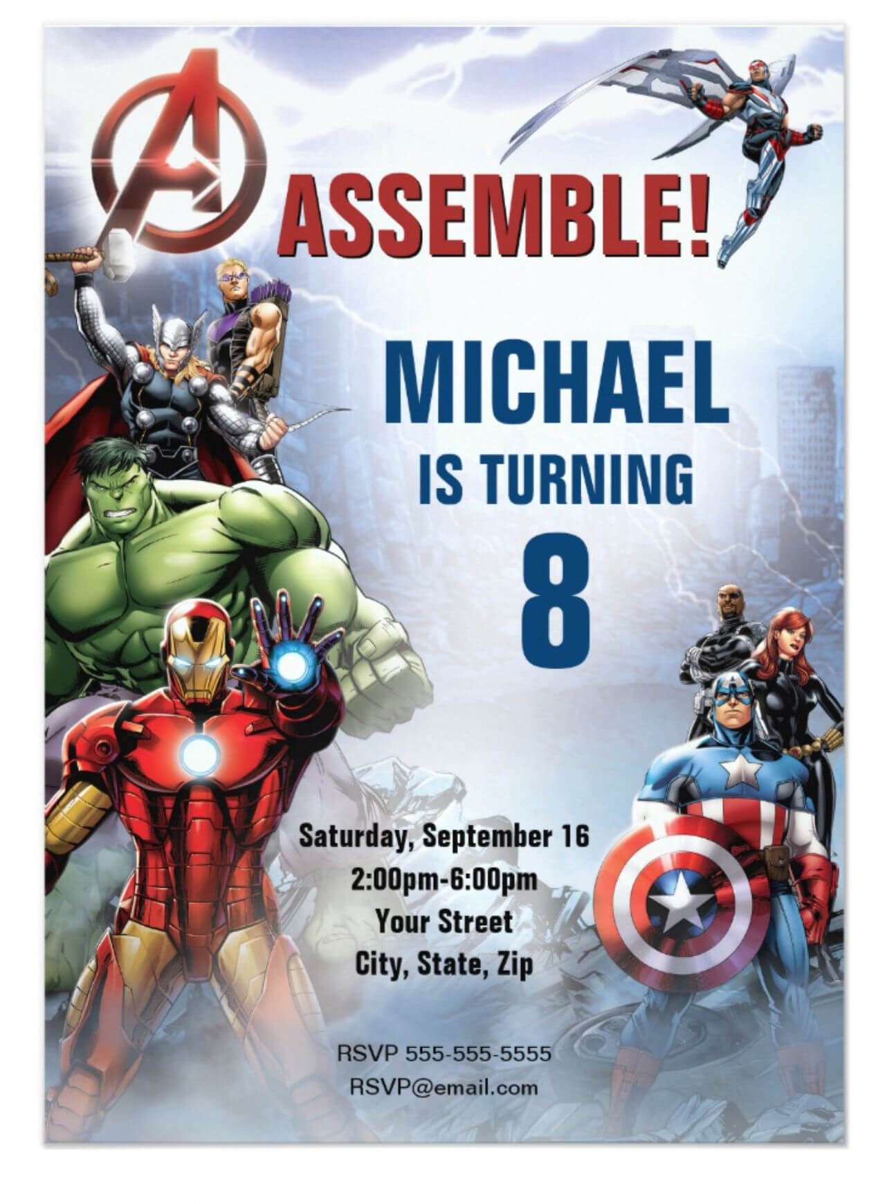 Marvel | Avengers – Birthday Invitation | Zazzle Within Avengers Birthday Card Template