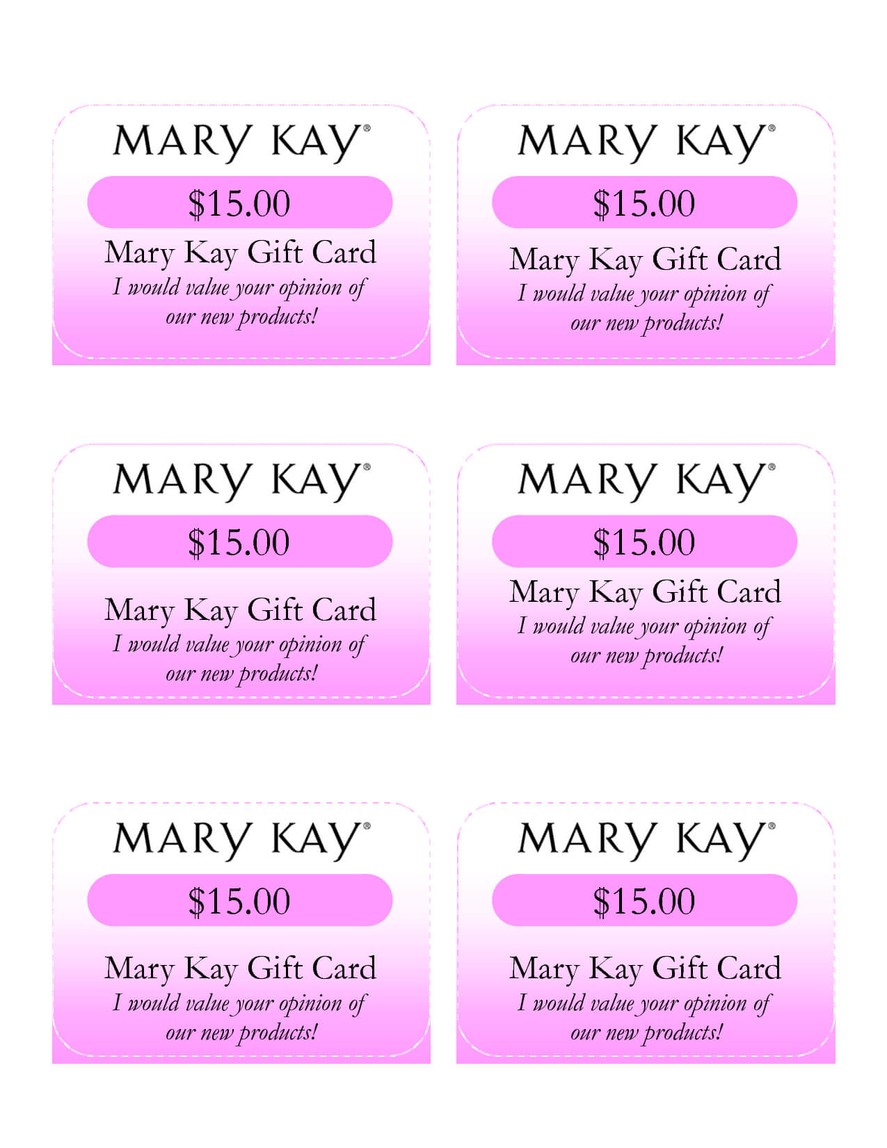 Mary Kay Birthday Certificates | Mary Kay Gift Card I Would In Mary Kay Gift Certificate Template