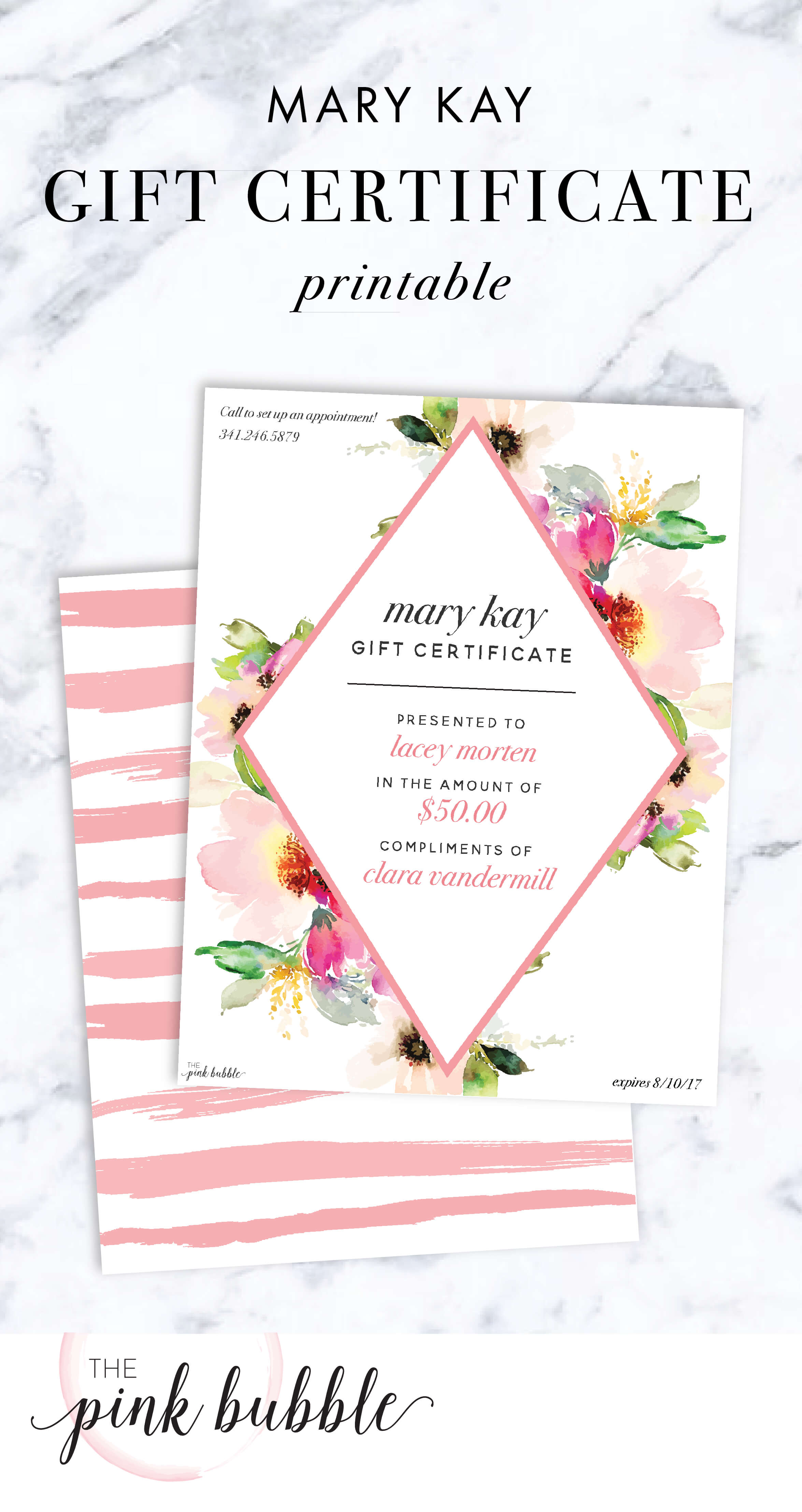 Mary Kay Gift Certificate! Find It Only At Www.thepinkbubble For Mary Kay Gift Certificate Template