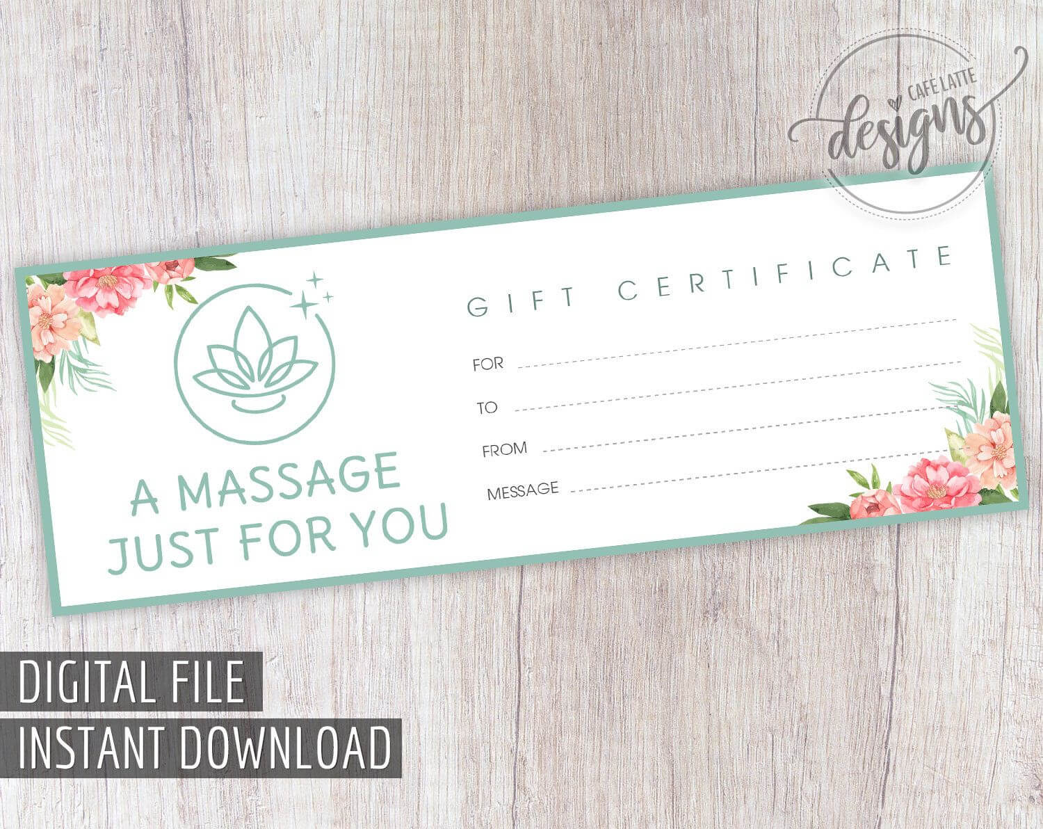Massage Gift Certificate, Father's Day Gift Certificate Within Massage Gift Certificate Template Free Printable