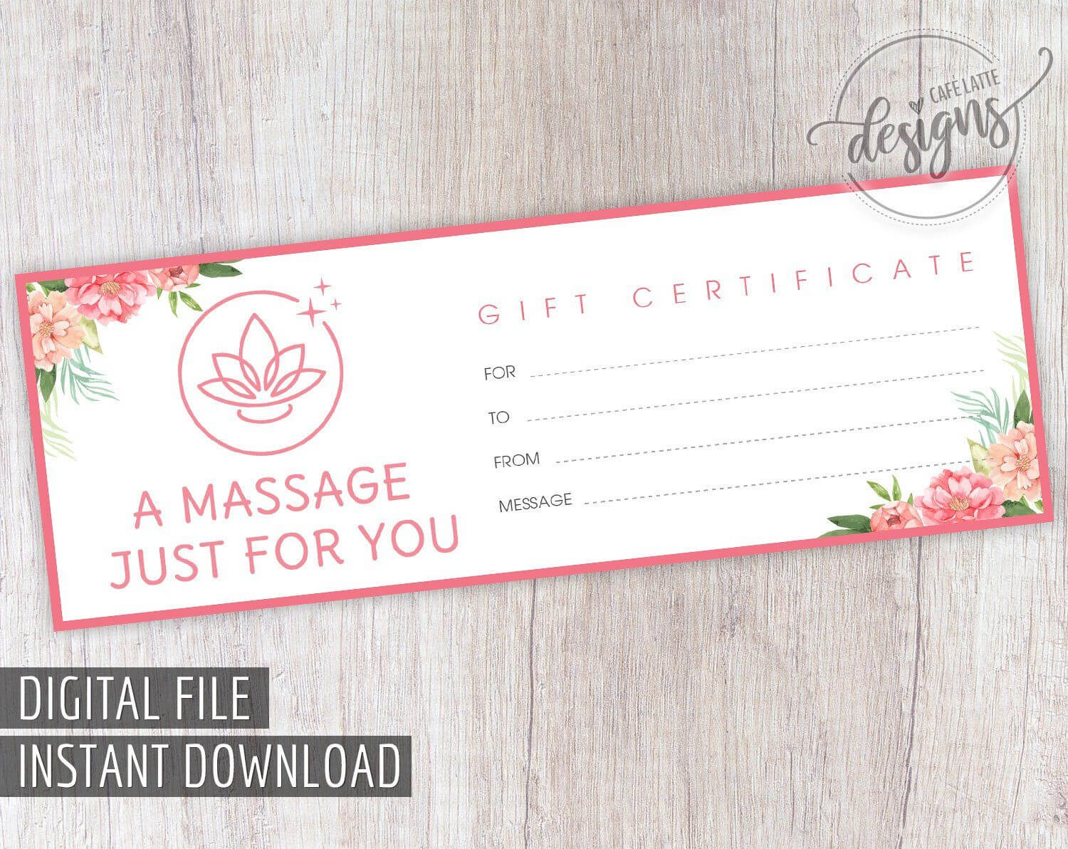 Massage Gift Certificate, Mother's Day Gift Certificate With Massage Gift Certificate Template Free Download