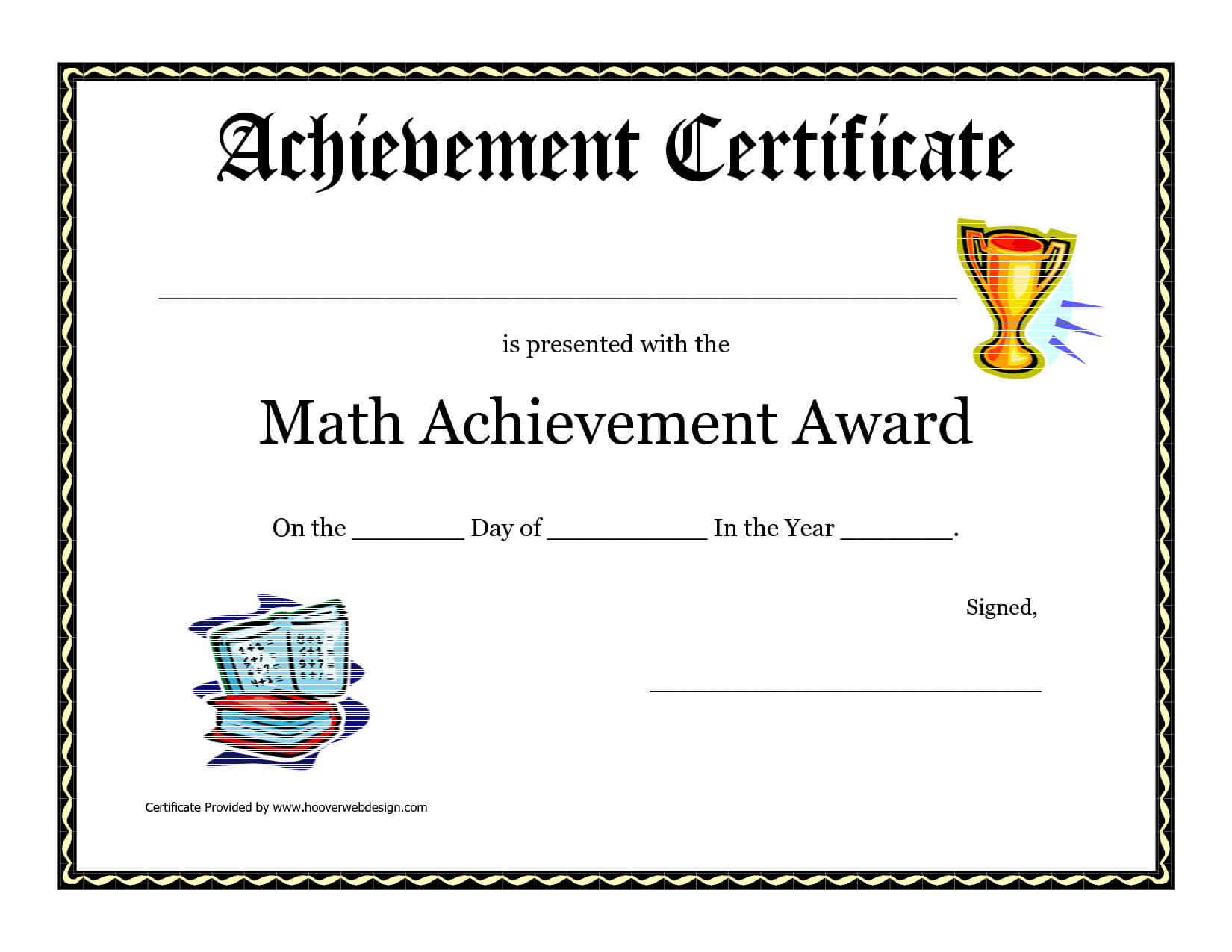 Math Achievement Award Printable Certificate Pdf | Award With Regard To Hayes Certificate Templates
