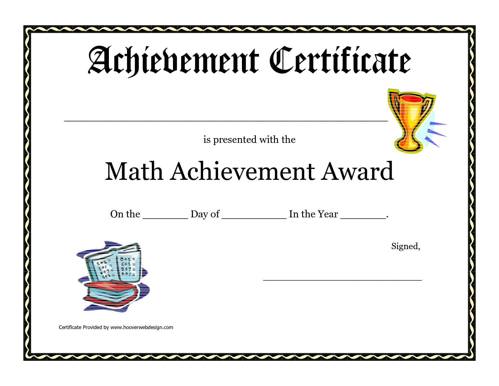 Math Achievement Award Printable Certificate Pdf | Award With Regard To Math Certificate Template