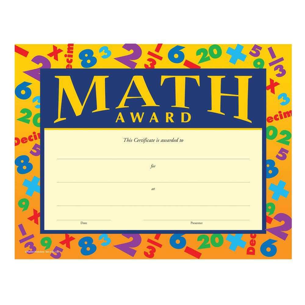 Math Award Gold Foil Stamped Certificates Intended For Math Certificate Template