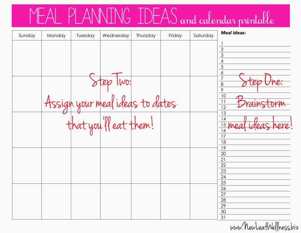 Meal Plan For Two Weeks And Only Grocery Shop Once | Meal With Menu Planning Template Word