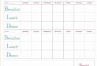 Meal Plan Template Word Unique Free Download Weekly Meal with Weekly Meal Planner Template Word
