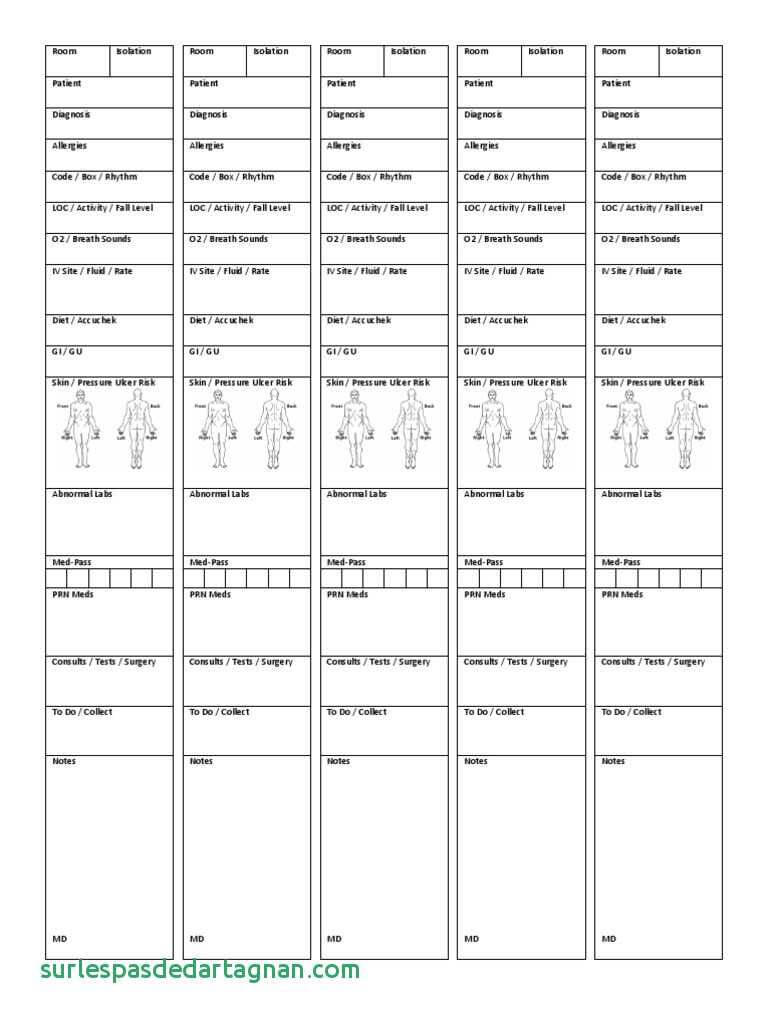 Med Surg Nurse Brain Sheet From Charge Nurse Report Sheet Pertaining To Nursing Assistant Report Sheet Templates