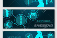 Medical Banner Template Set With Human Skeleton Bones. in Medical Banner Template