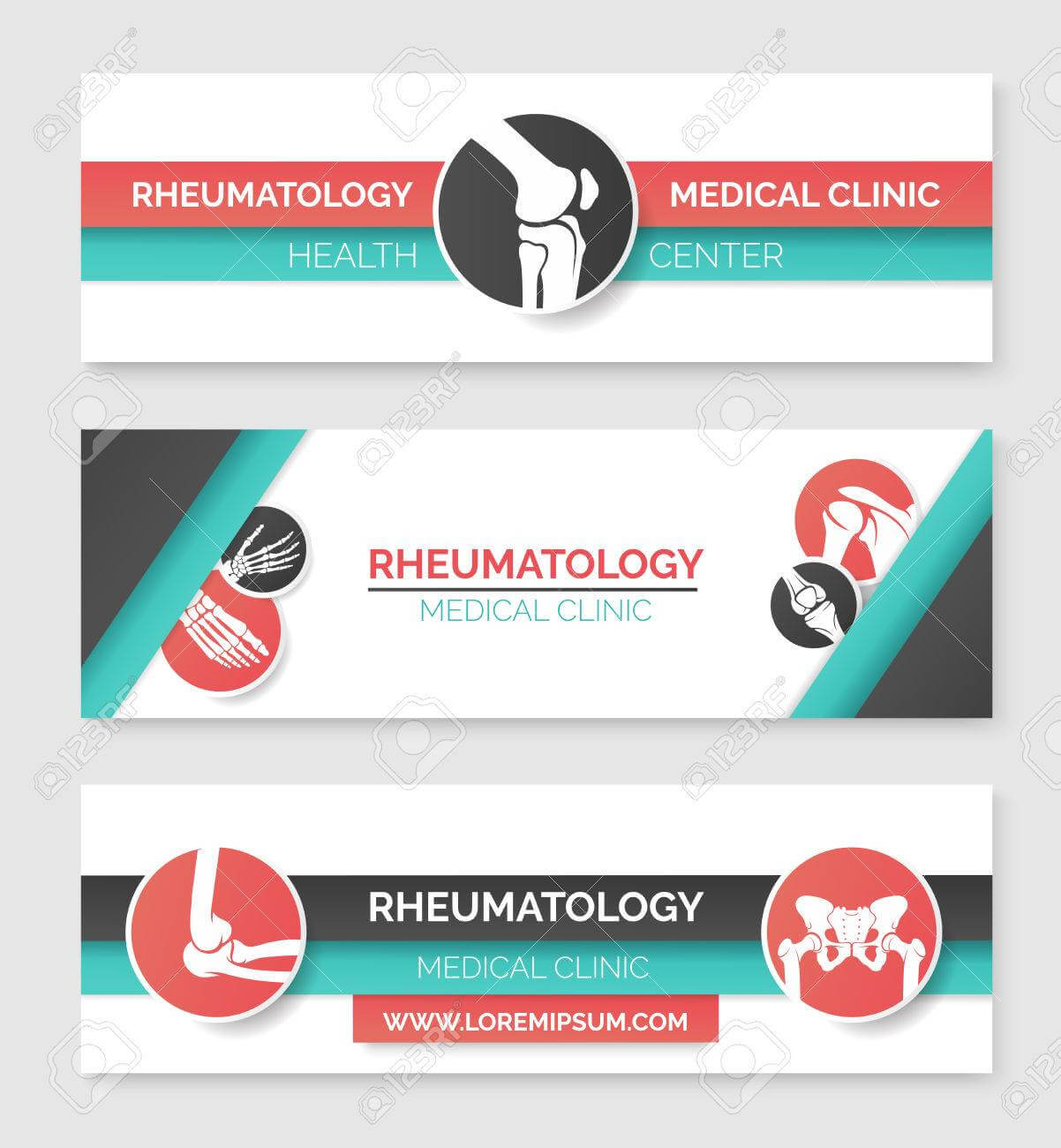 Medical Clinic And Health Center Banner Template Set. Round Badges.. Intended For Medical Banner Template