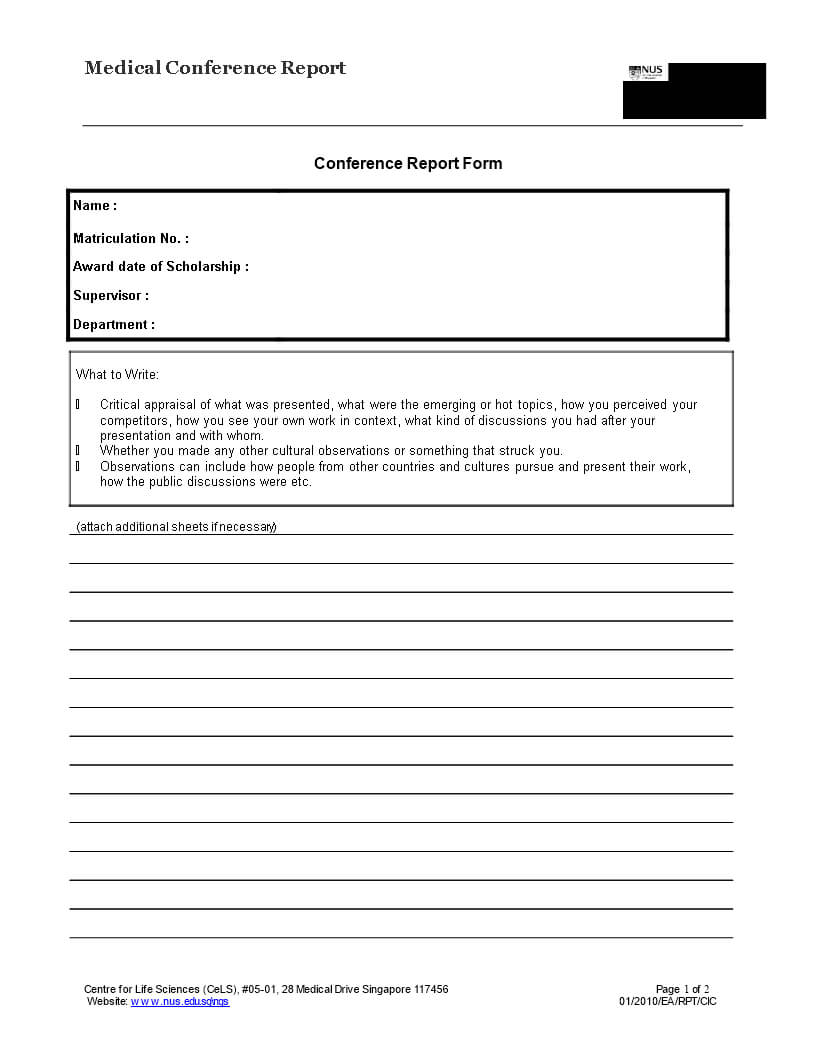 Medical Conference Report | Templates At For Conference Report Template
