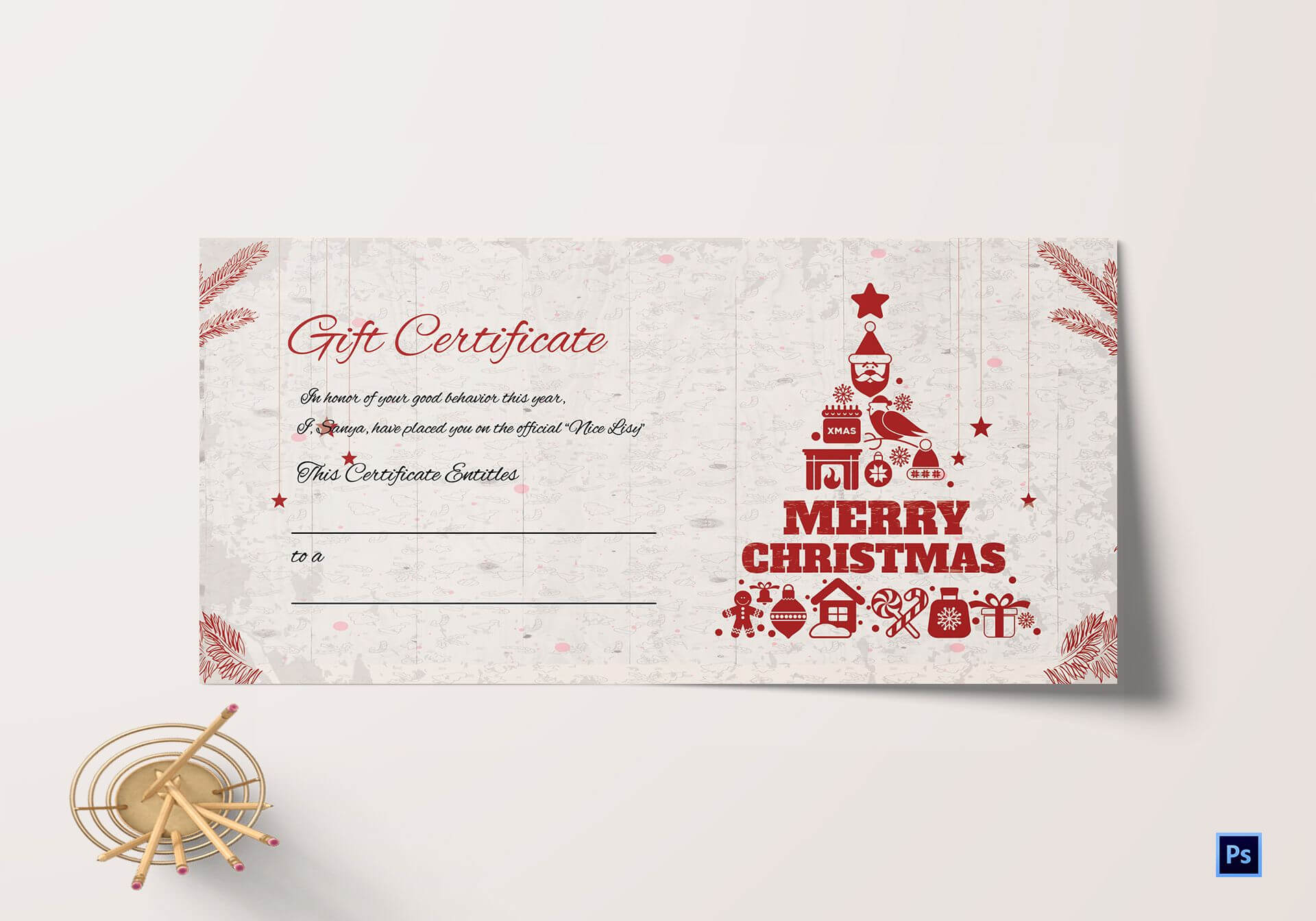 Merry Christmas Gift Certificate Throughout Merry Christmas Gift Certificate Templates