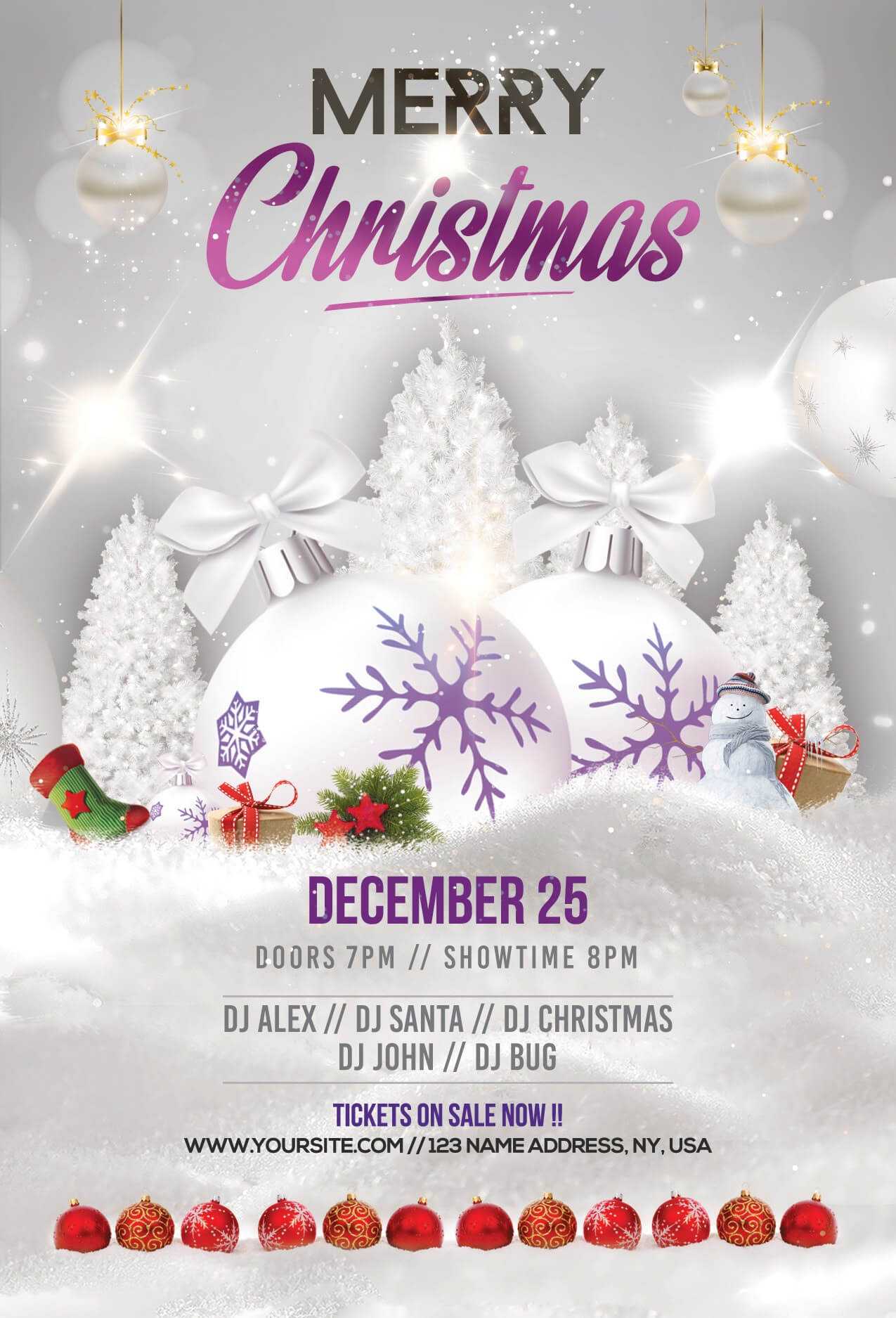 Merry Christmas & Holiday Free Psd Flyer Template – Free Psd Throughout Christmas Brochure Templates Free