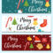 Merry Christmas Set Of Banners Template With regarding Merry Christmas Banner Template