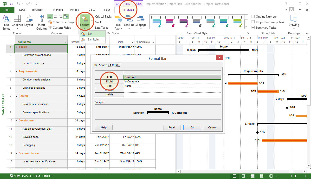 Microsoft Project Gantt Chart Tutorial + Template + Export Intended For Ms Project 2013 Report Templates