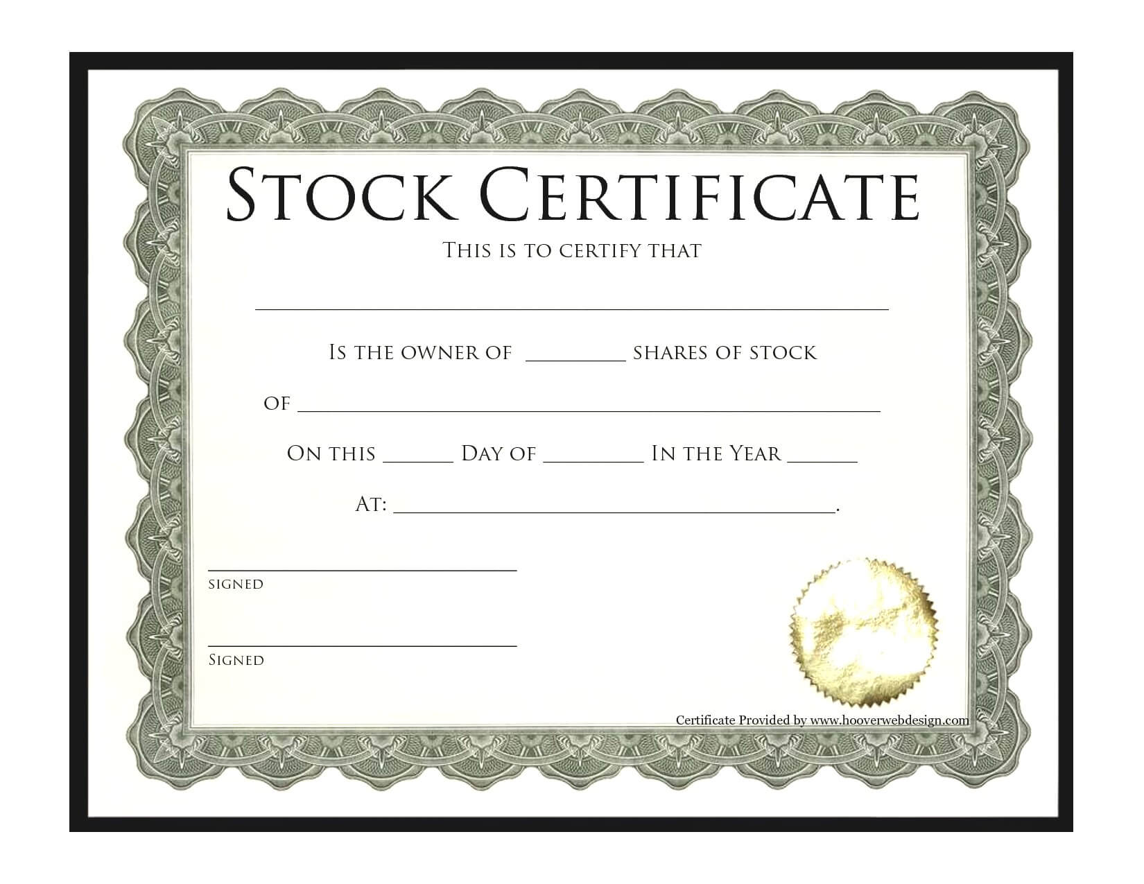 Microsoft Stock Certificate Template | Daishu Intended For Stock Certificate Template Word