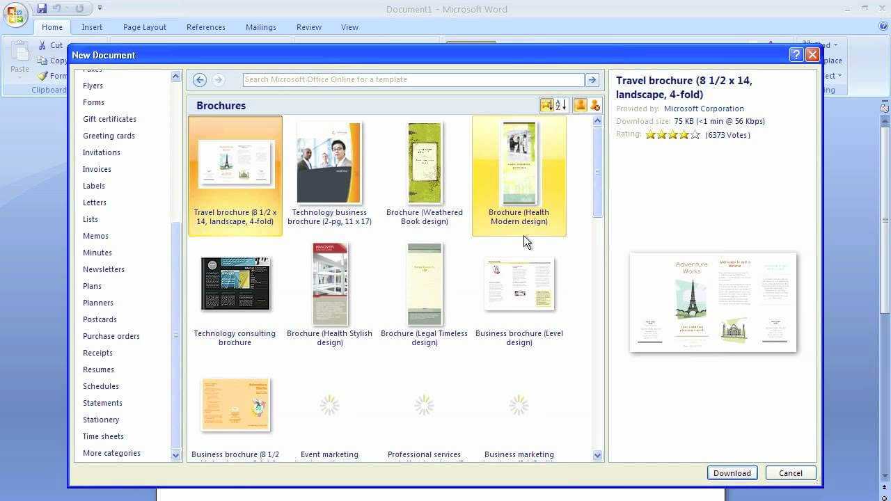Microsoft Word Brochure Template Regarding Brochure Templates For Word 2007