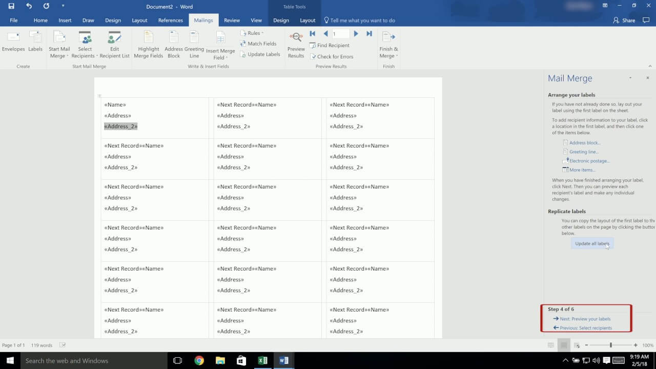 Microsoft Word: How To Do A Mail Merge | Avery Throughout How To Create A Mail Merge Template In Word 2010