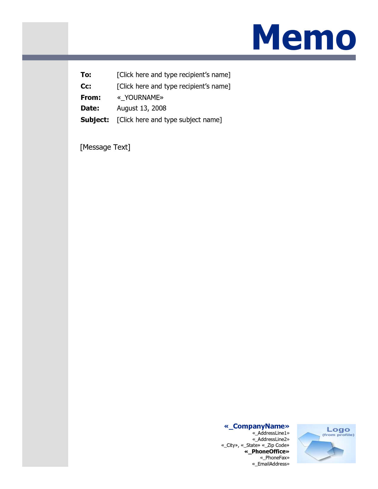 Microsoft Word Memo Template Example – Teplates For Every Day For Memo Template Word 2010