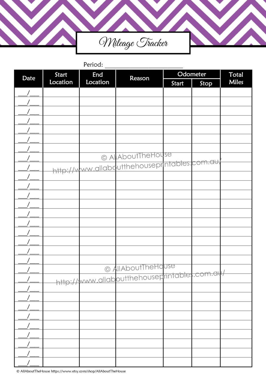 Mileage Log Tracker Business Printable Direct Sales Pertaining To Mileage Report Template
