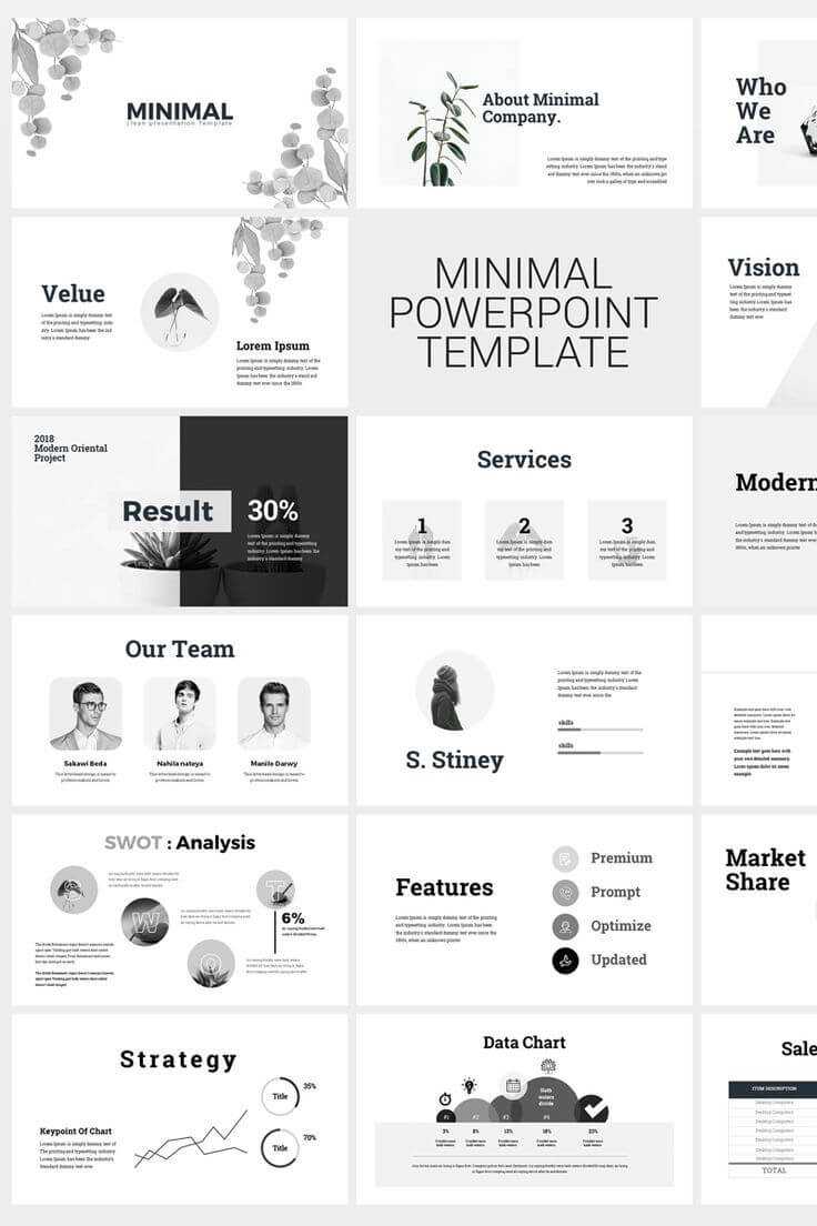 Minimal Clean Business Presentation Powerpoint Template Throughout Replace Powerpoint Template