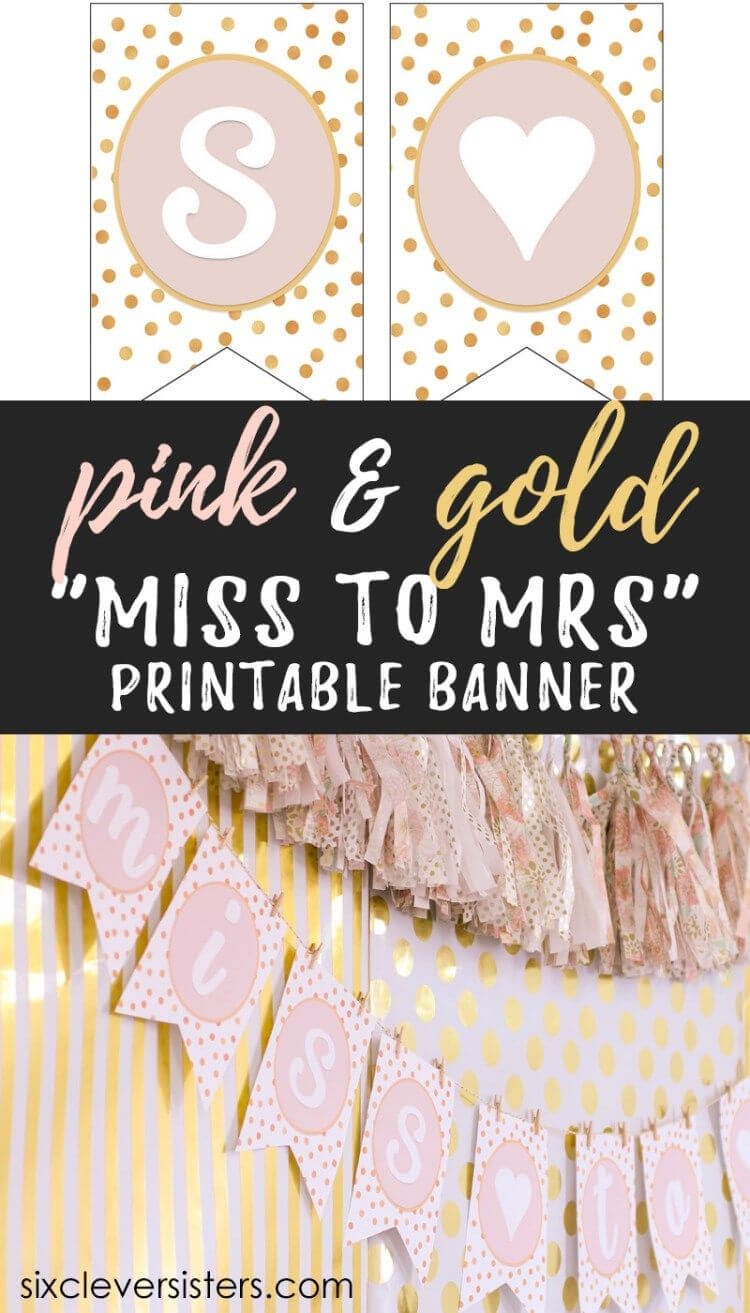 Miss To Mrs Banner – Free Printable | Bridal Shower Banner With Regard To Free Bridal Shower Banner Template