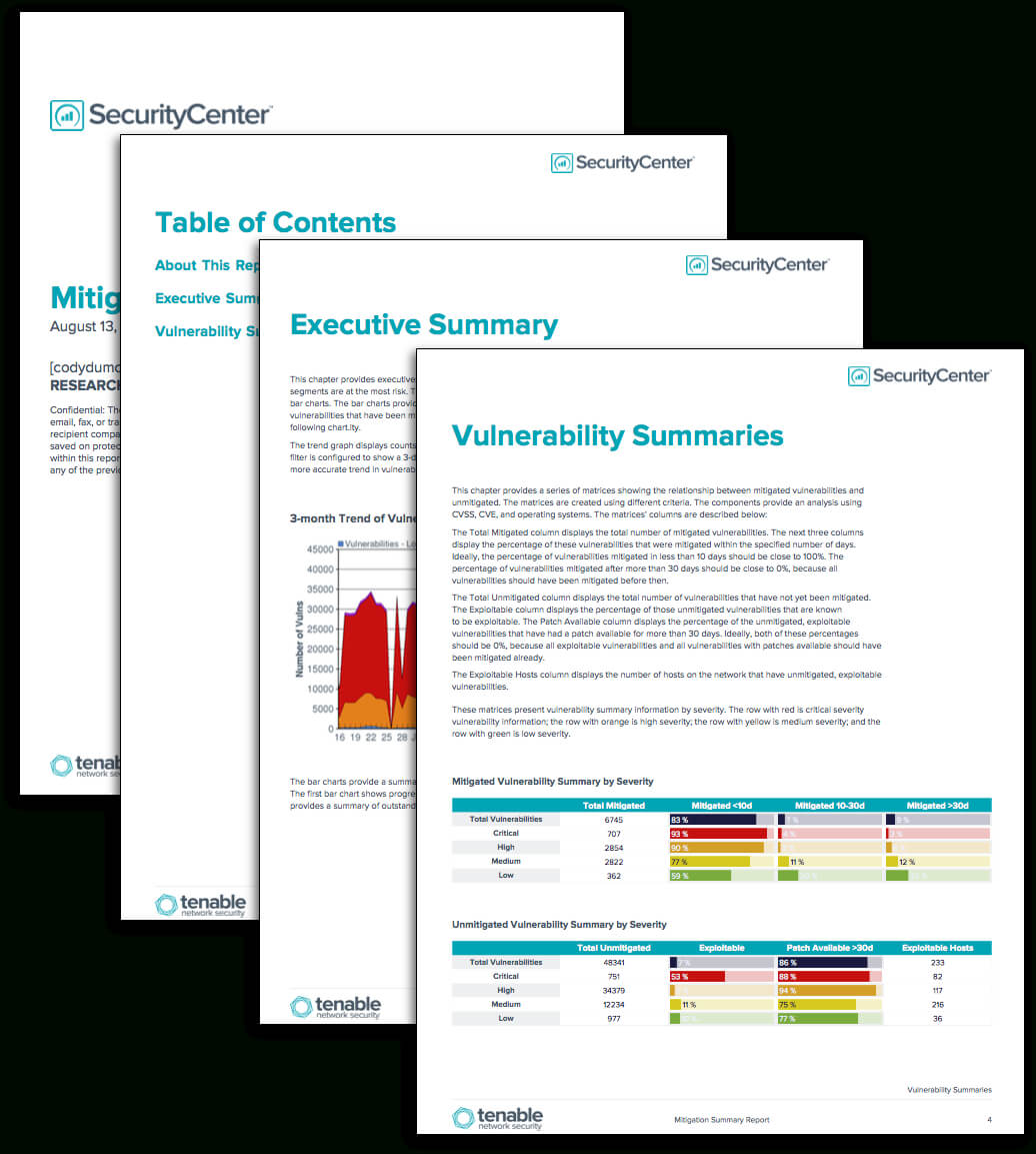 Mitigation Summary Report – Sc Report Template | Tenable® For Risk Mitigation Report Template