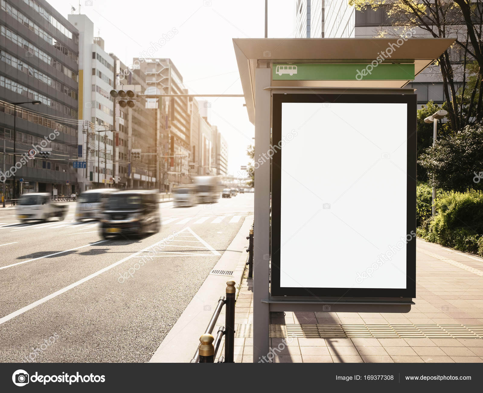 Mock Up Banner Template At Bus Shelter Media Outdoor Display Intended For Street Banner Template
