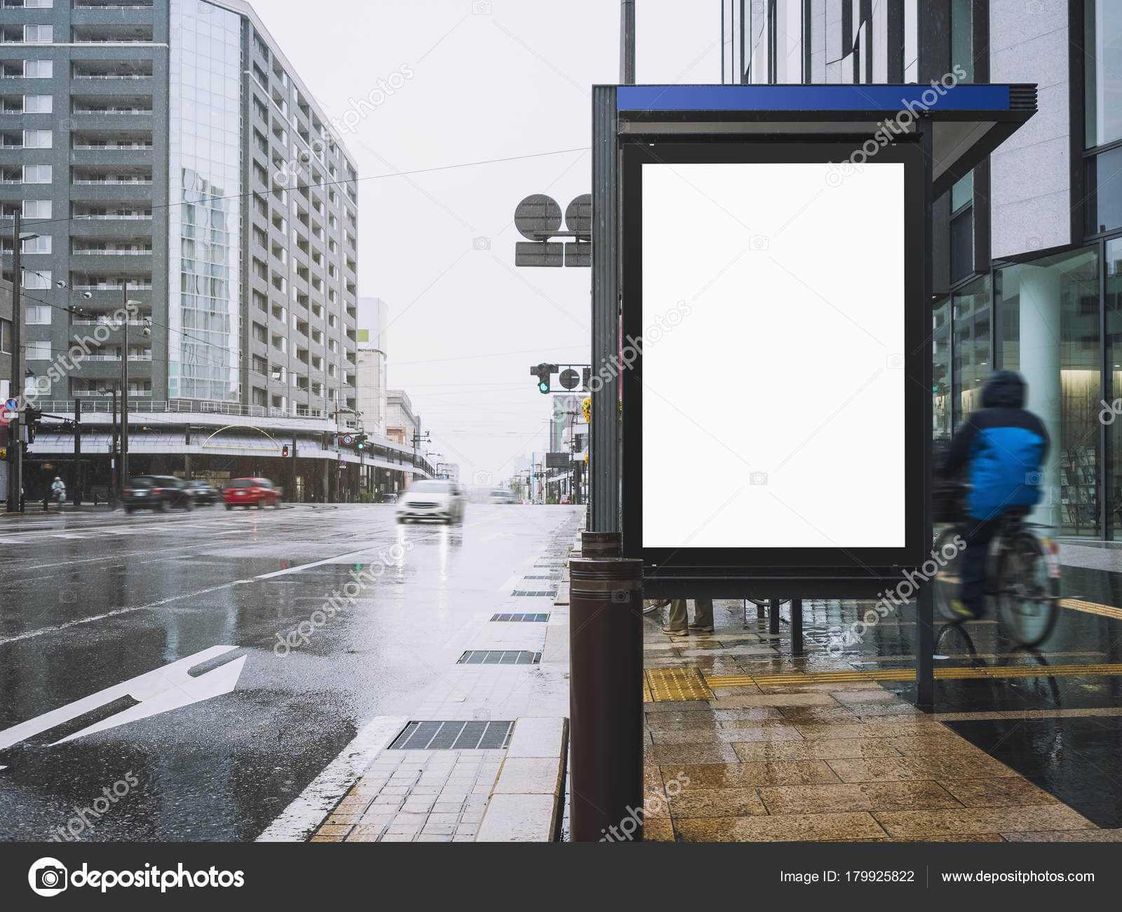 Mock Up Billboard Banner Template At Bus Shelter Media Within Street Banner Template