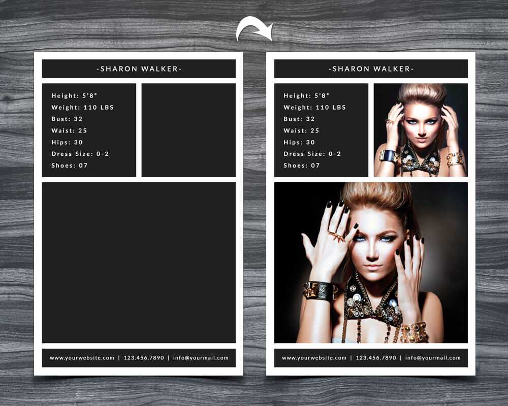 Model Comp Card Template Pertaining To Free Model Comp Card Template Psd