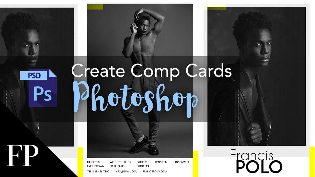 Model Comp Card With Adobe Photoshop + Free Template Intended For Zed Card Template Free