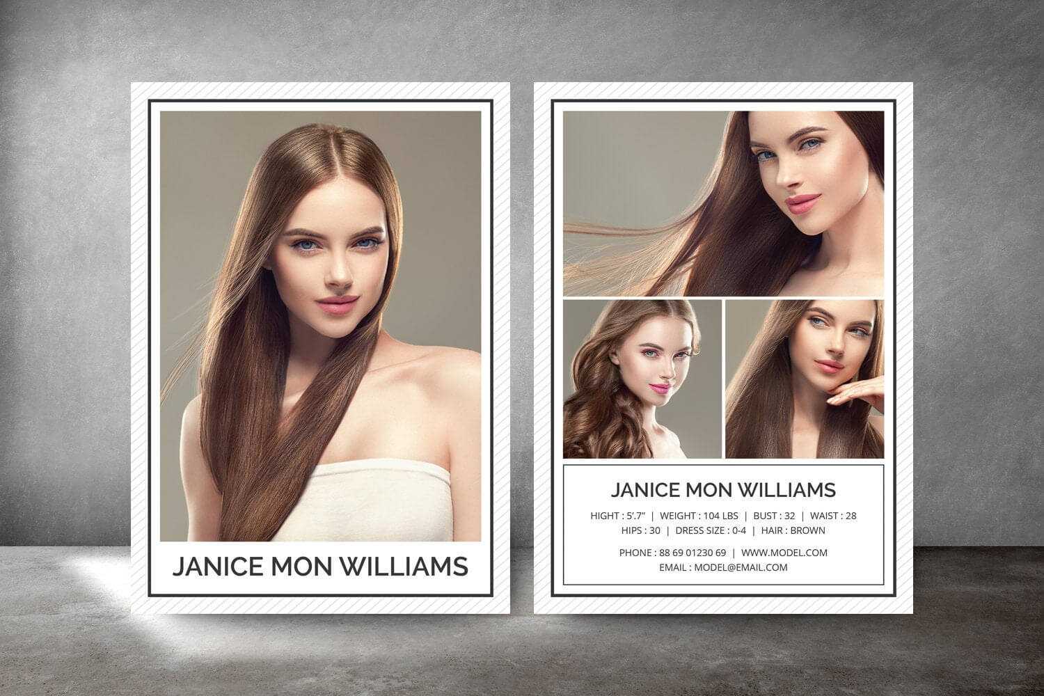 Modeling Comp Card, Fashion Model Comp Card, Comp Card Template, Photoshop  And Elements Template, Instant Download With Regard To Comp Card Template Download