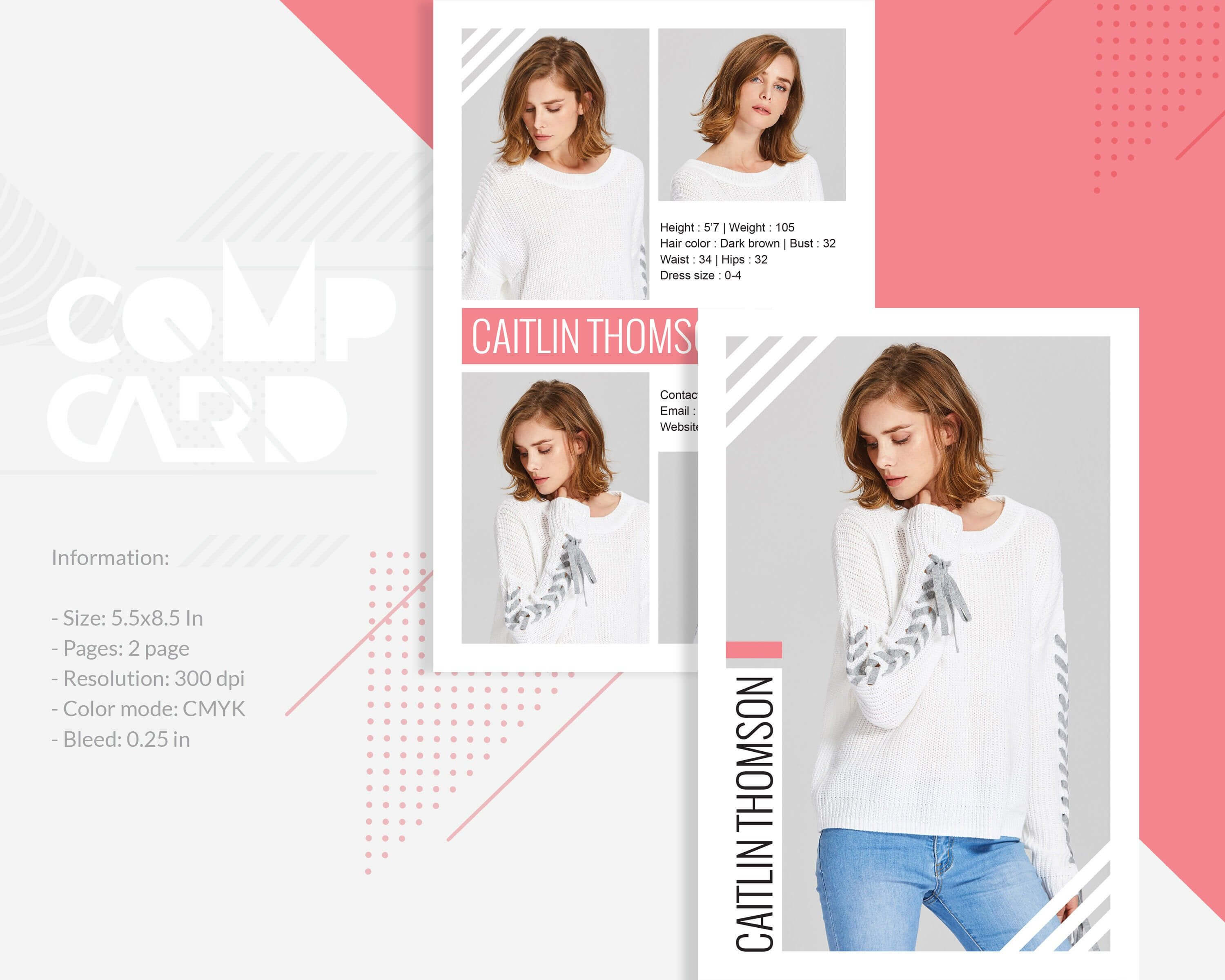 Modeling Comp Card | Fashion Model Comp Card Template Regarding Comp Card Template Psd