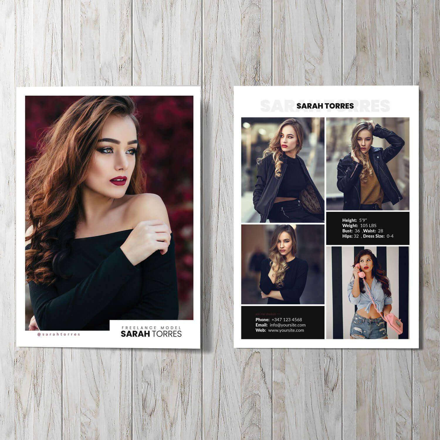 Modeling Comp Card | Fashion Model Comp Card Template With Download Comp Card Template