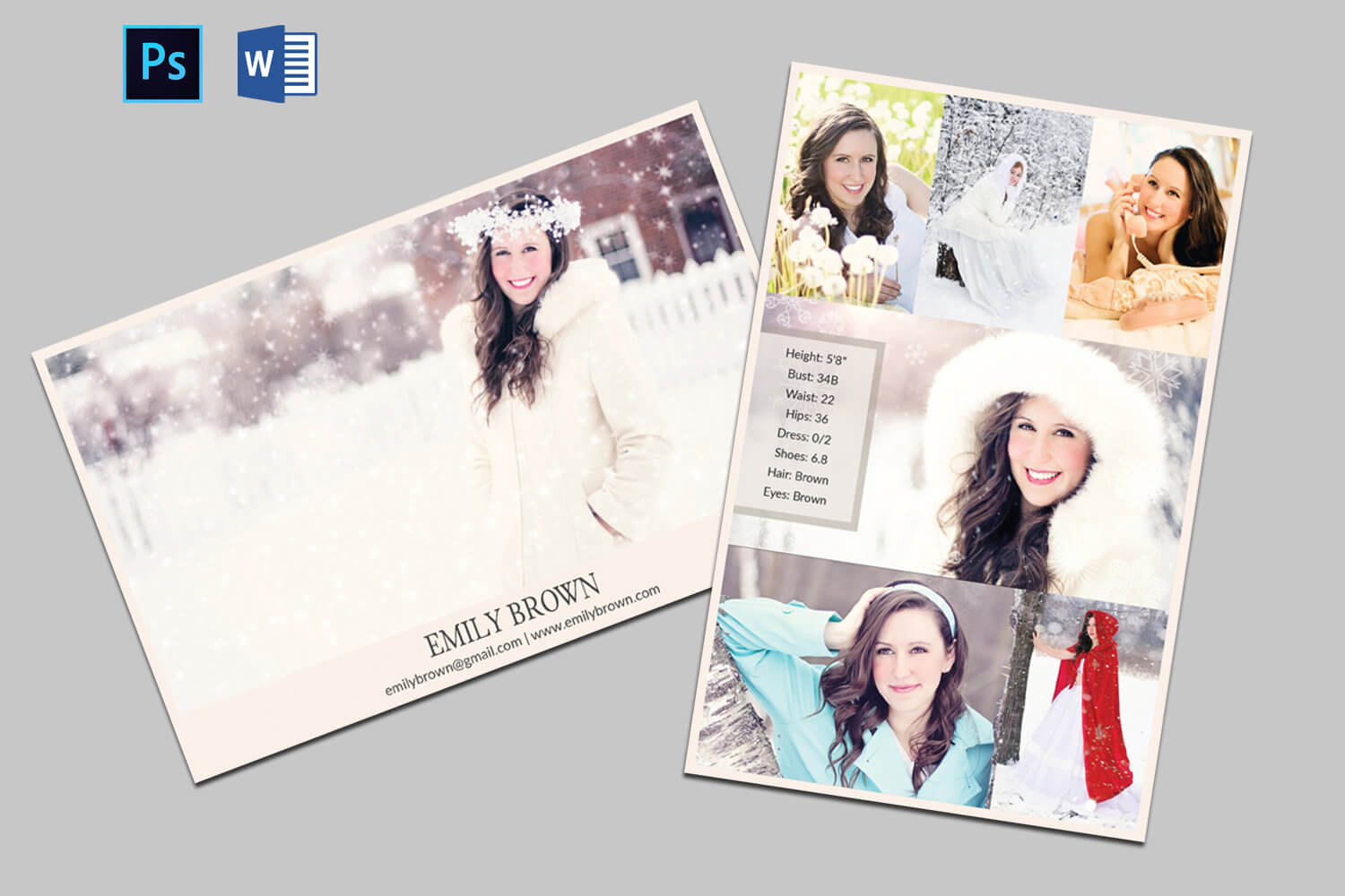Modeling Comp Card | Model Agency Zed Card | Modeling Card | Comp Card  Template | Model Comp Card | Comp Cards For Model | Instant Download Throughout Zed Card Template