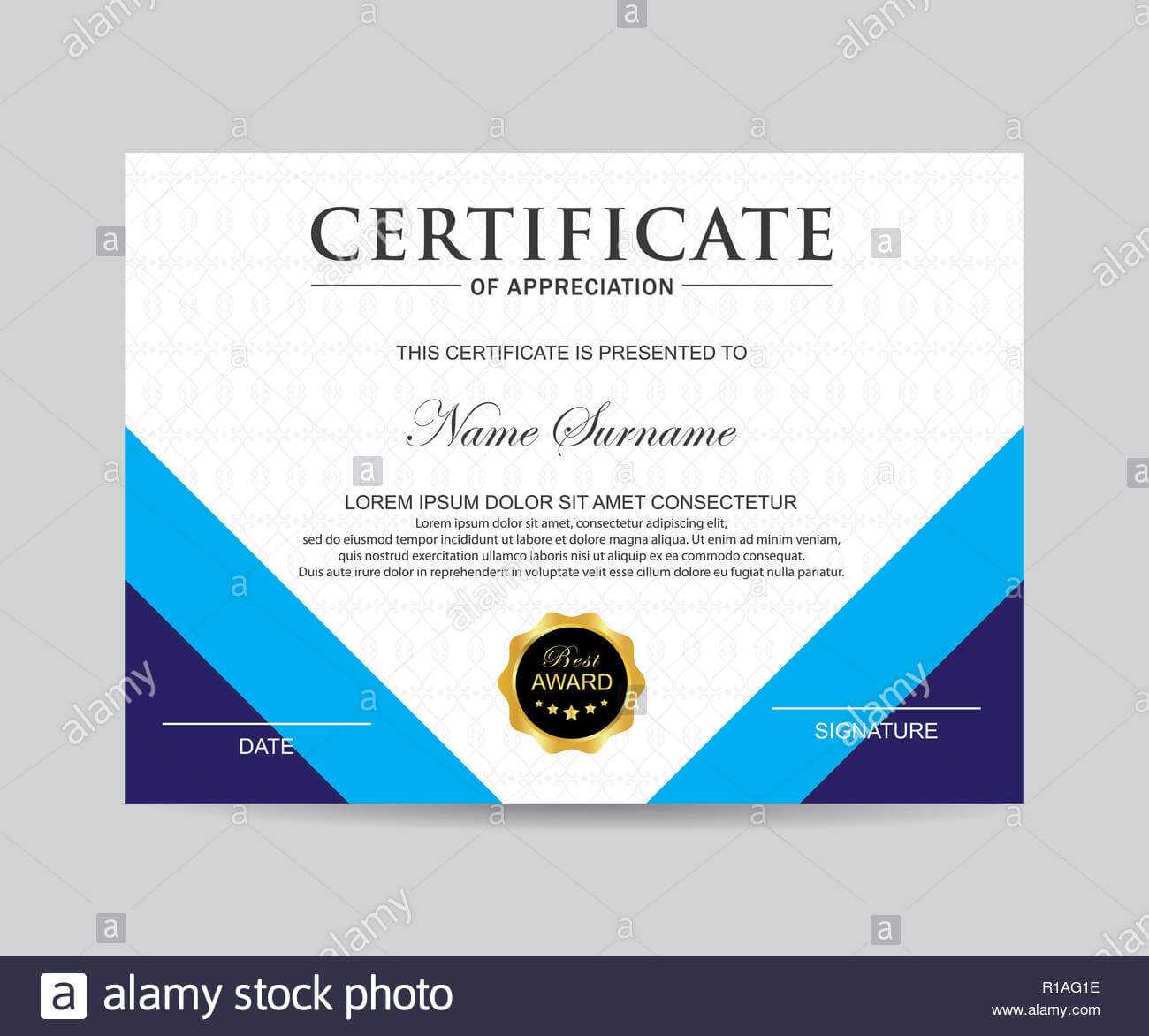 Modern Certificate Template And Background Stock Photo Inside Borderless Certificate Templates