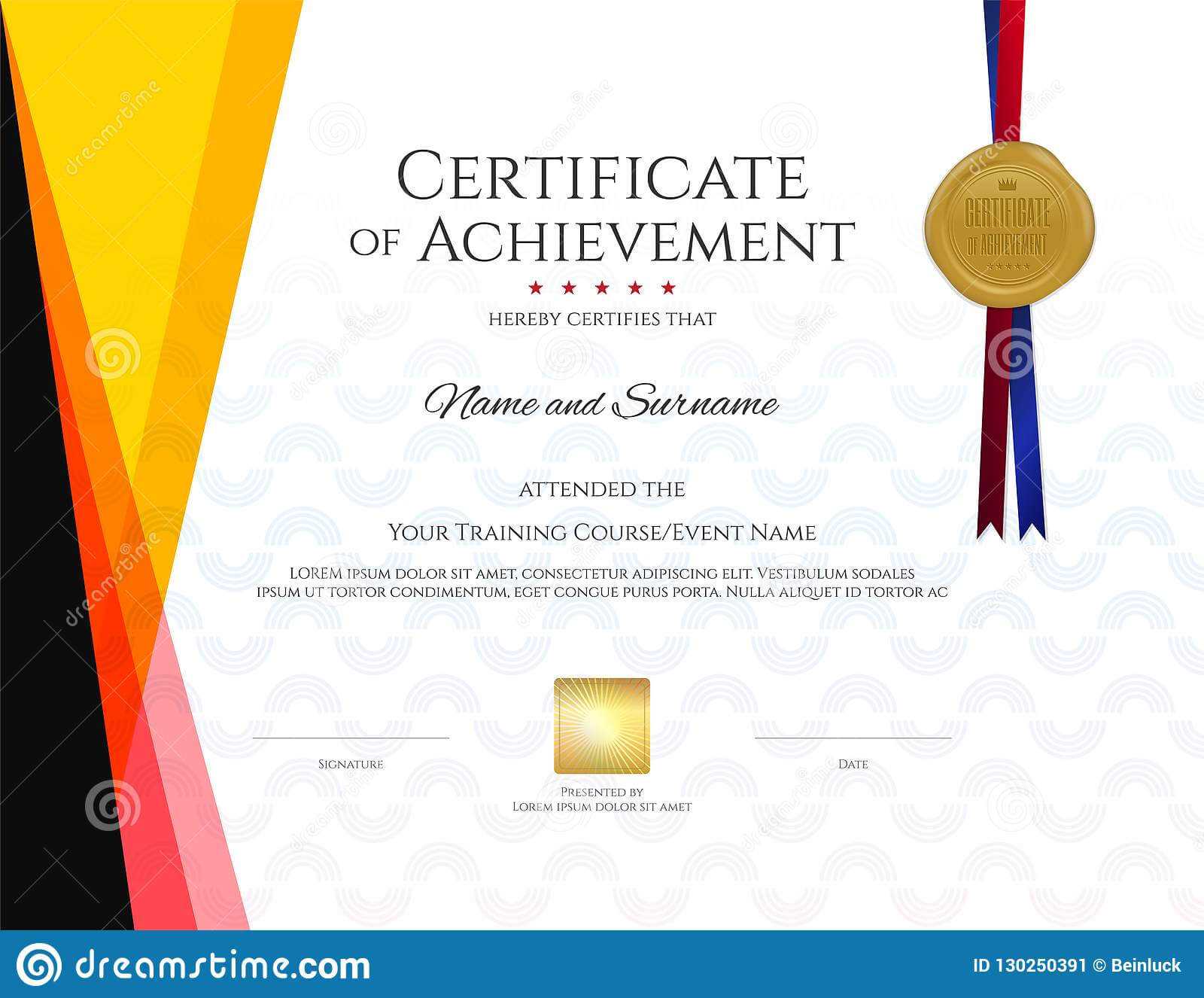 Modern Certificate Template With Elegant Border Frame For Landscape Certificate Templates