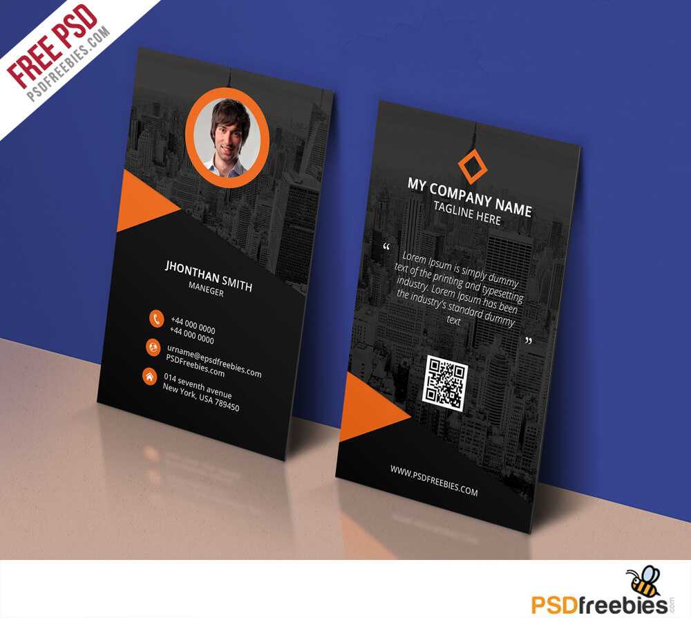 Modern Corporate Business Card Template Free Psd In Template Name Card Psd