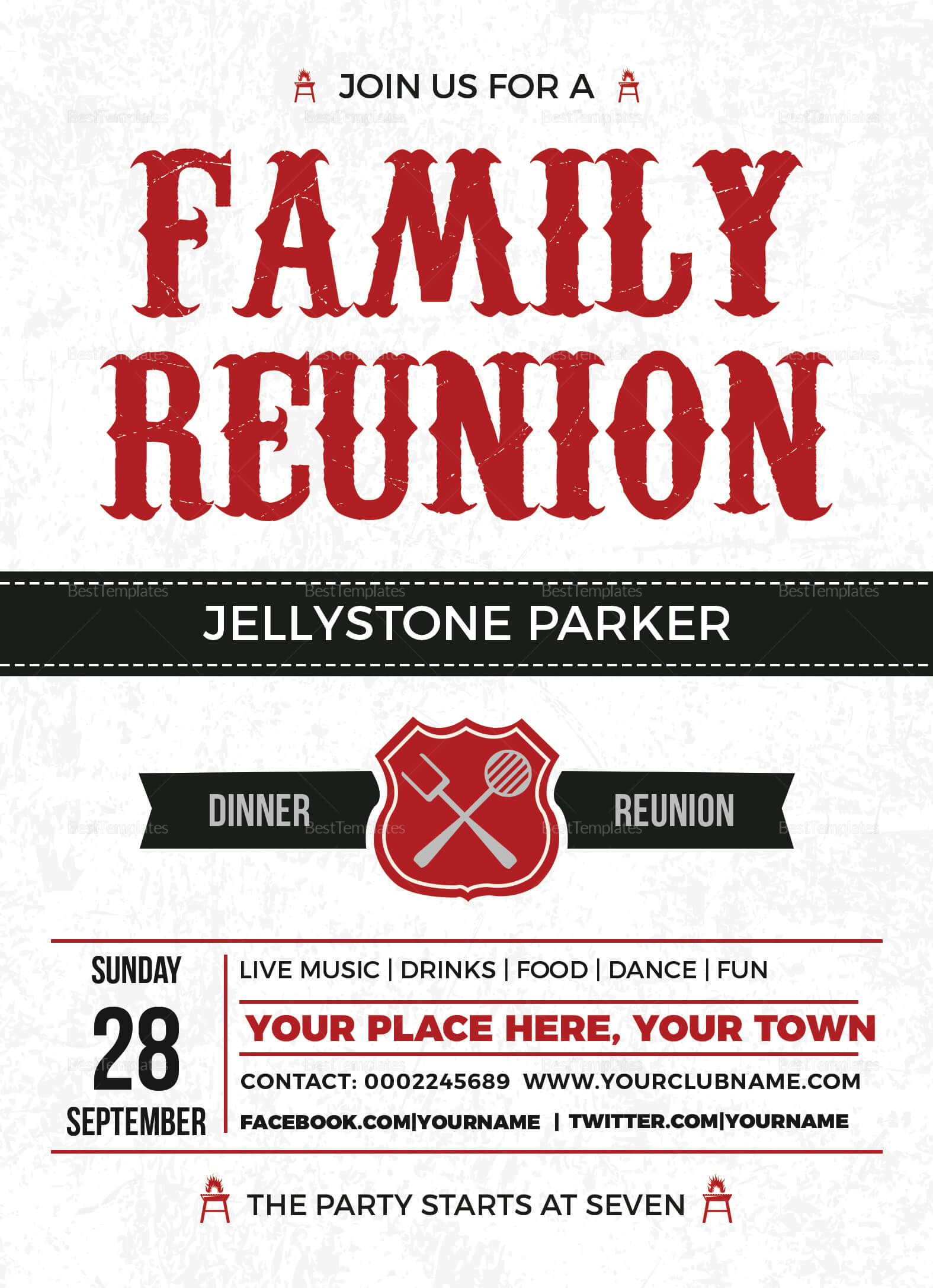Modern Family Reunion Invitation Card Template Pertaining To Reunion Invitation Card Templates