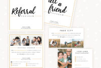 Modern Hand Lettering Referral Card Set - Strawberry Kit with Photography Referral Card Templates