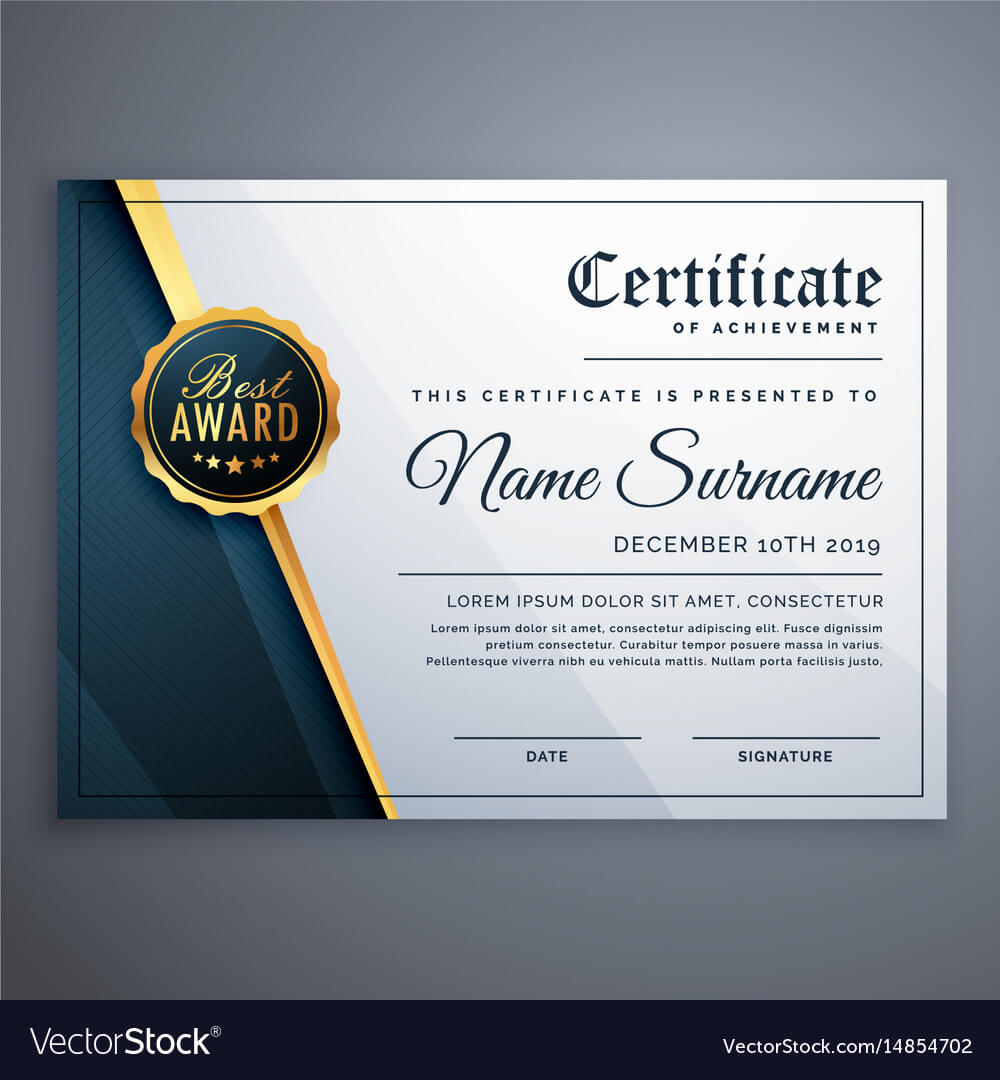 Modern Premium Certificate Award Design Template Inside Award Certificate Design Template