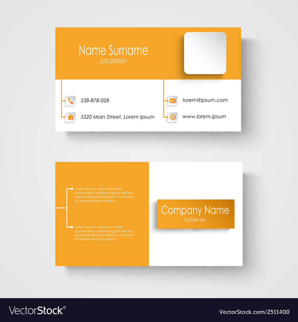 Modern Sample Orange Business Card Template With Regard To Template For Calling Card